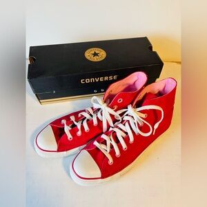 Converse All Stars Red & Pink High Top Sneakers